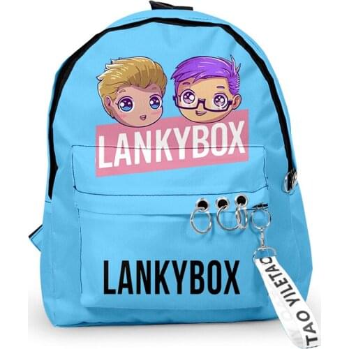 Creative Lankybox School Bags Travel Bags Boys Girls Cute Small Bag 3D Print Oxford Waterproof Key Chain Notebook Backpacks
