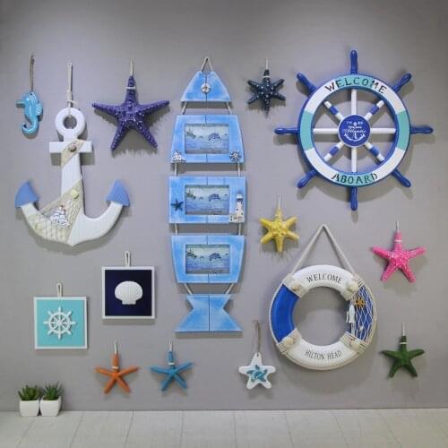 Mediterranean Starfish Rudder Seahorse Decorative Pendant Childrens Room Background Wall Hanging Decoration Marine Decor