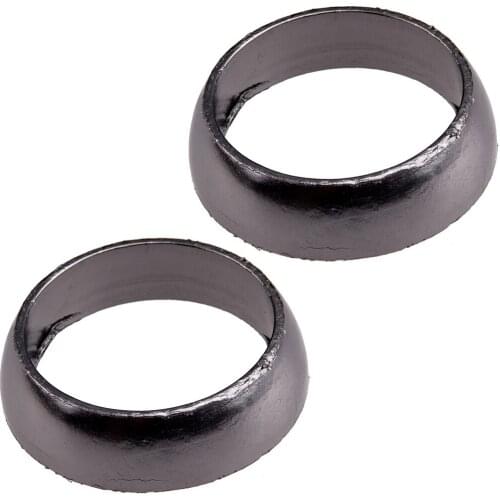 Universal 2Pcs/Set Car Silver Graphite 2" Inner Diameter Exhaust Muffler Pipe to Manifold Gasket Fit For SUV