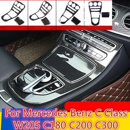 Inner Gear Shift Box Panel Cover Trim Overlay Protective film Interior decoration For Mercedes Benz C Class W205 C180 C200 C300