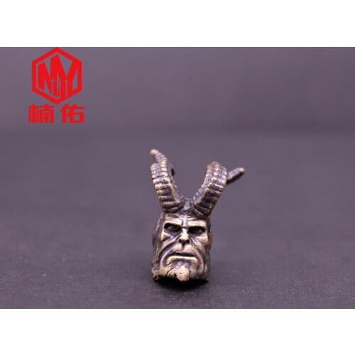 1PC Hellboy Retro Brass Copper Oxide EDC Paracord Beads Umbrella Rope Cord Lanyard Pendants Knife Beads Keychain Accessories