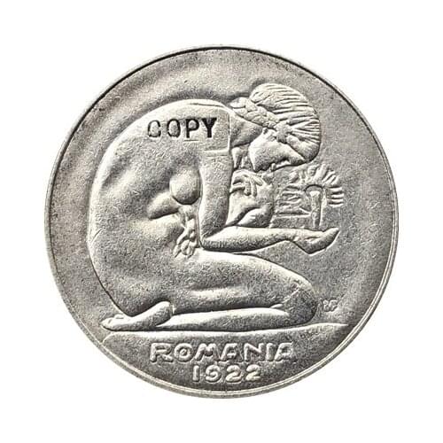 1921 Romania 5 Lei COPY coins 23mm Three types {Copper nickel ,nickel ,brass