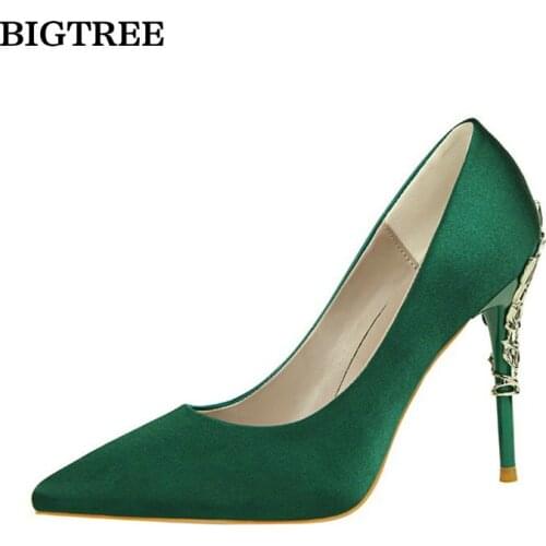 2016 New Sexy Mental Heel Women Party Wedding Shoes Silk leather High Heels Women Pumps Flower Metal Heel Stiletto 13 colors