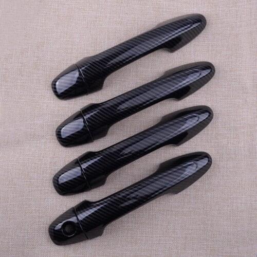 8Pcs/Set Car ABS Black Carbon Fiber Style Side Door Handle Cover Trim Fit For Toyota Tacoma 2021 2020 2019 2018 2017 2016