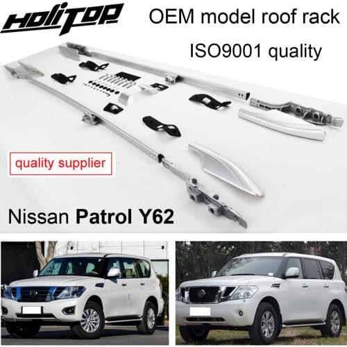 OE roof rack luggage bar roof rail for Nissan Patrol Y2 2010-2019, aluminium alloy, quality supplier,free shipping to Asia