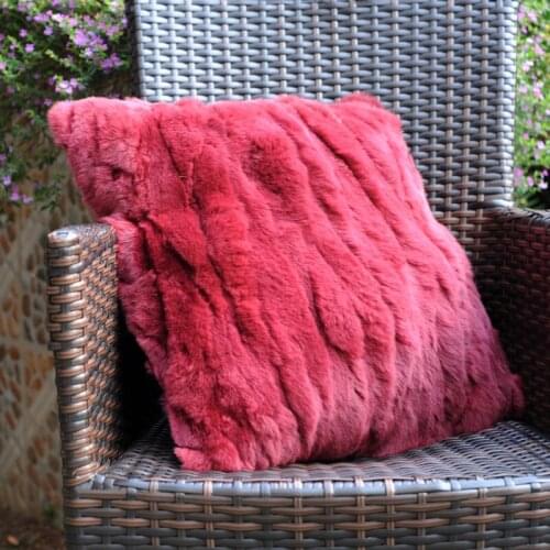 Free Shipping CX-D-27F Home Decora Sofa Cushion Cover Patchwork Rex Rabbit Fur Cushion