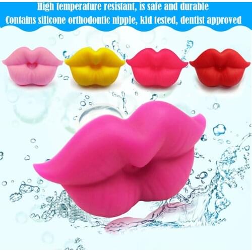 Baby Pacifier Food Grade Silicone Baby Lip Pacifier Kiss Pink Rose Red Lip Shape Teeth Soothers Funny Baby Pacifiers