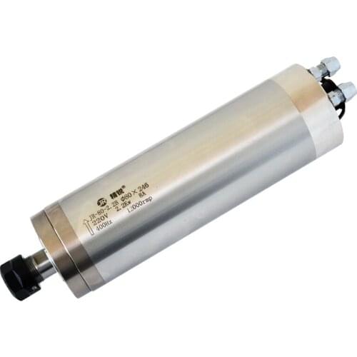 Elite 2.2KW water-cooled spindle for engraving machine, 80mm diameter 12000rpm low speed mold spindle 4 bearings, holder ER20