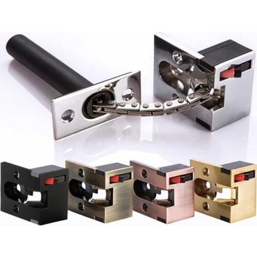 Gate Latches Swing Chain Door Guard Bolt with Swicth, Concealed Invisible Security Angle Door Lock Chain Door Clasp Latch
