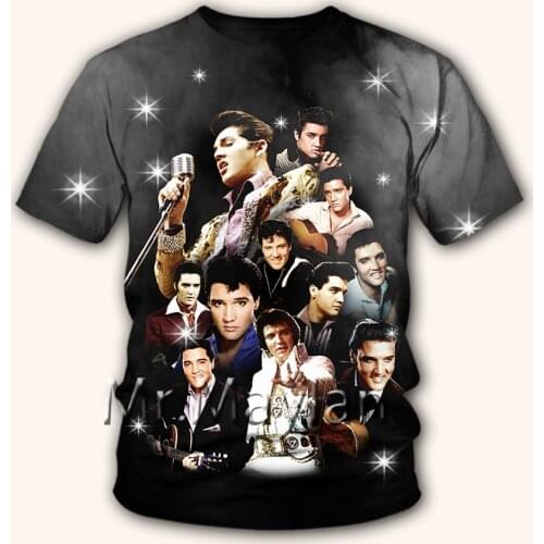 The King Elvis Presley 3D Printed Tee T shirt Men/women Rock Streetwear Tshirt Man Modis Clothes poleras hombre Hiphop Tops WQ57