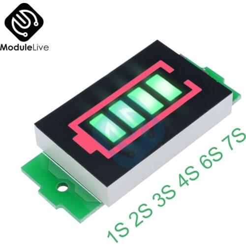 1S 2S 3S 4S 6S 7S 1 2 3 4 6 7 Series Lithium Battery Capacity Indicator Module Green Display Vehicle Battery Power Tester