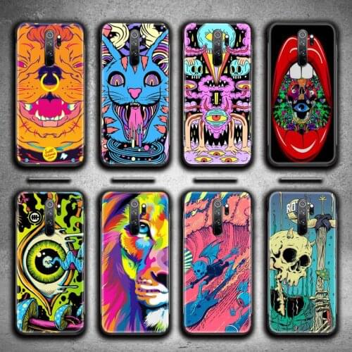 Colourful Psychedelic Trippy Art Phone Case for Redmi 9A 9 8A 7 6 6A Note 9 8 8T Pro Max K20 K30 Pro