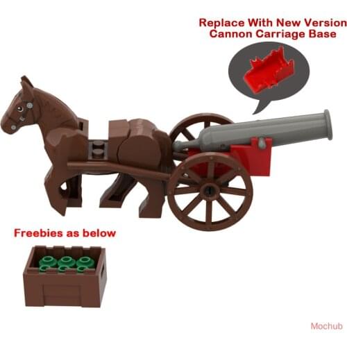[MOC Hub] Cannon Gun Building Blocks 2527 84943 Kids Assembled Toys Military Handmade Design Bricks ABS Plastic