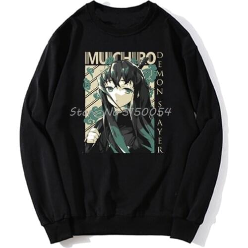 Men Hoodie Kimetsu No Yaiba Demon Slayer Muichiro Tokito Hoodies Anime Spring Autumn Men Pullover Sweatshirt Harajuku Streetwear