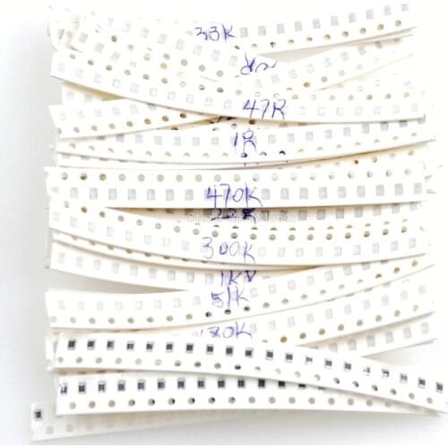0805 SMD Resistor Kit Assorted Kit 1ohm-1M ohm 5% 33valuesX 20pcs=660pcs Sample Kit Resistance Set
