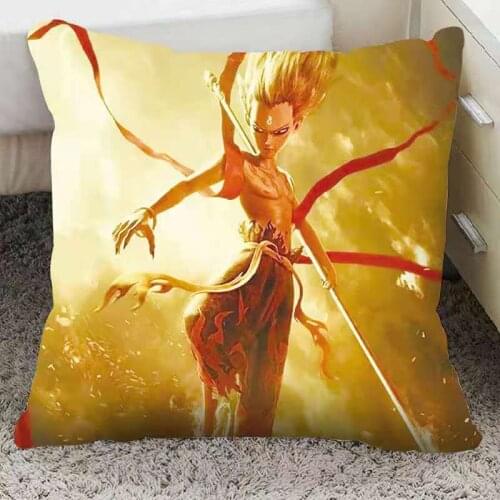 Chinese Animated Film Series Pillowcase, "Nezha-Devil Boy Comes Into The World" Pillowcase,Ao Bing Throw Pillow Cover Home Decor