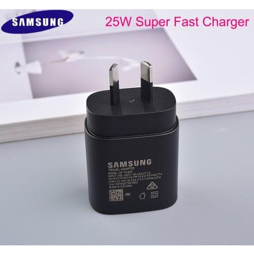 Original Samsung Super Fast Charger 25W AU PD Quick Adapter USB C To Type C Cable For Galaxy Note 20 10+ S20 S21 FE A52 A72 A80