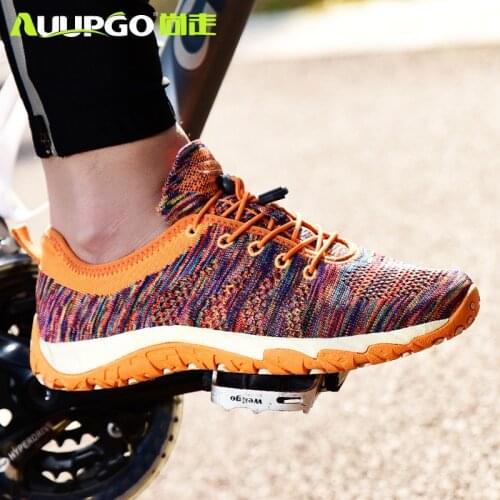 Original AUUPGO Cycling Shoes for Men Women Wading Shoes with Drainage Hole Casual Non Lock Bicycle Mountain Bike Shoes Size 45