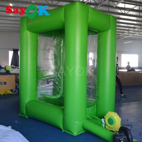 Sayok PVC Inflatable Cash Cube Money Grab Machine Booth with Air Blower for Advertising Event Promotion