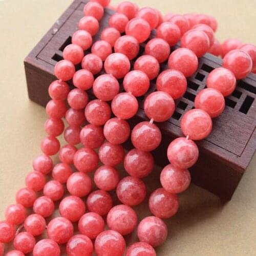 4-12mm Round Dye Color Synthetic Pink Rhodonite Beads For Jewelry Making Beads Bracelets For Women 15'' DIY Beads Trinket