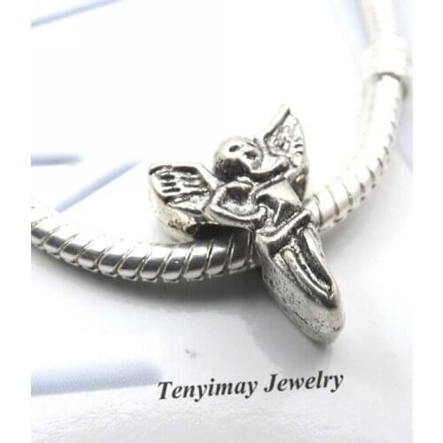 Fairy Design Antique Alloy Beads European Charm Beads For Snake Chain Bracelet LB838