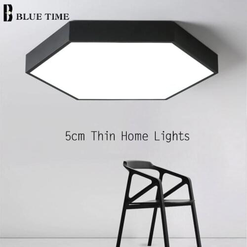 Modern Led Chandelier Super 5CM Thin Simple Ceiling Chandelier Lighting Home Lamp Black&White Chandelier For Living room Bedroom