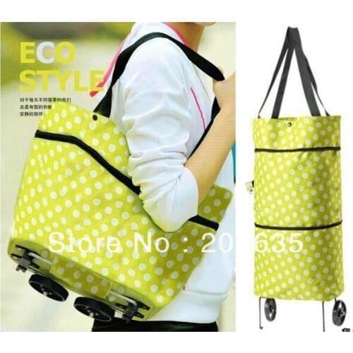 Shopping trolly bag,fold shopping bag with wheels.Reusable shopping travel bag