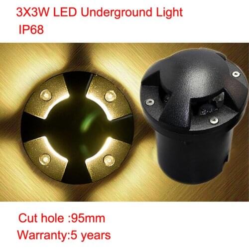 10PCS 3X3W 5X3W Outdoor Underground LED Lamp Light IP67 Waterproof Garden Path Buried Yard Landscape Deck LED Lights