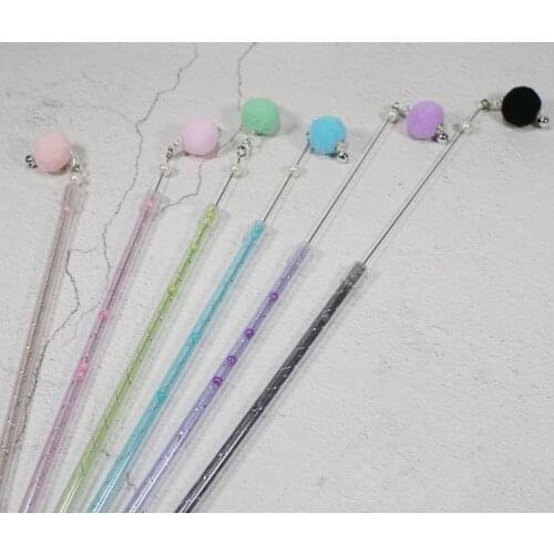 Usd1.3/pc pet cat kitten playing toys cat teaser fishing pole rod sticks retractable sticks with foam ball 20pcs/lot