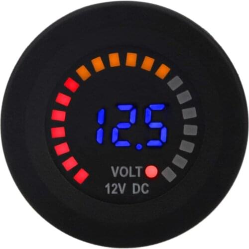 Waterproof 12V DC Voltmeter Color LED Digital Display Voltage Meter Battery Tester for Marine Car Motorcycle Truck Boat RV