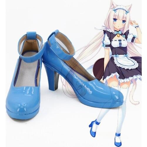 Womens NEKOPARA Chocola Vanilla Maid cosplay costume boots girls sailor moon lolita punk school sign shoes