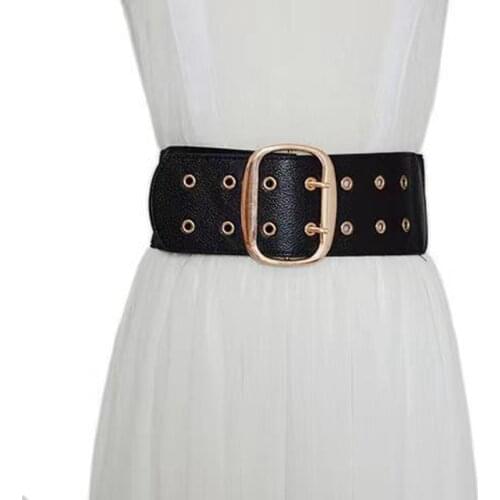 Women Fashion Elasticity Corset Luxury Brand PU Leather Punk Waist Strap All-Match Female Dress Adornment Ladies Wide Waistband