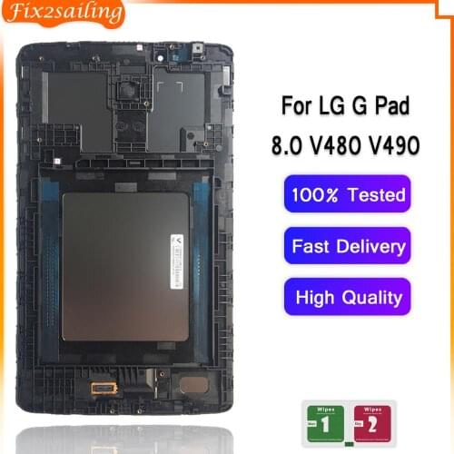 Fix2sailing LCD Display For LG G Pad 8.0 V480 V490 Touch Screen Digitizer Panel Sensor Glass Tablet Assembly No with Frame
