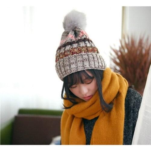 Winter And Spring Skullies & Beanies Thicken Warm Wool Cotton Hat Fashion Casual Novelty Solid Color Acrylic Cap For Women
