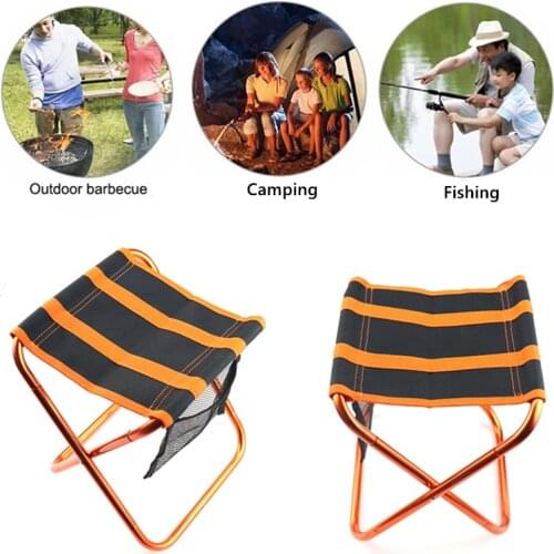 1Pc Portable Outdoor Camping Folding Chair Mini Lightweight Stool for Travel Hiking Fishing