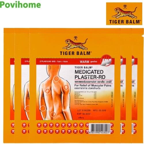 10Pcs/5Bags Thailand Tiger Balm Pain Relief Patch Body Muscle Arthritis Rheumatism Heat Medical Plaster Health Care