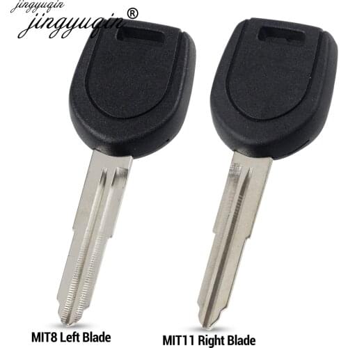 Jingyuqin 10pcs Car Key Shell Case For Mitsubishi Colt Mirage Outlander Pajero Remote Key MIT11R MIT8 Left/Right Blade No Chip