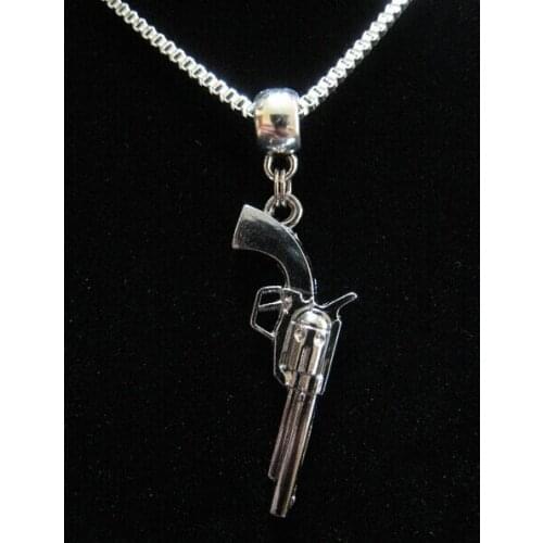 10PCS Fashion Jewelry Vintage Pretty Pistol Charms Pendants Suspension Necklace For Womens & Men Gift Fast Shipping