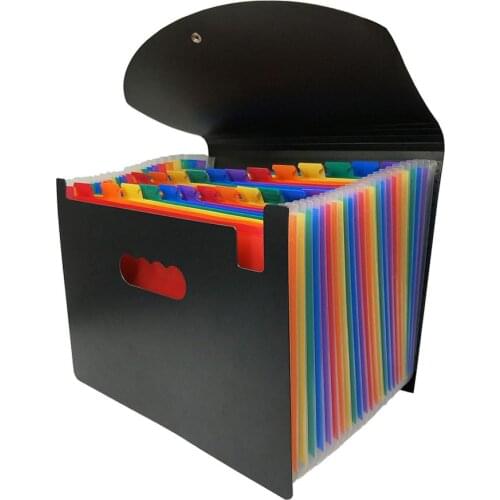 12/24 Pocket Classified File Folder A4 Organizer Portable Business File Document Holder with Cover Home Office Supplies Storage