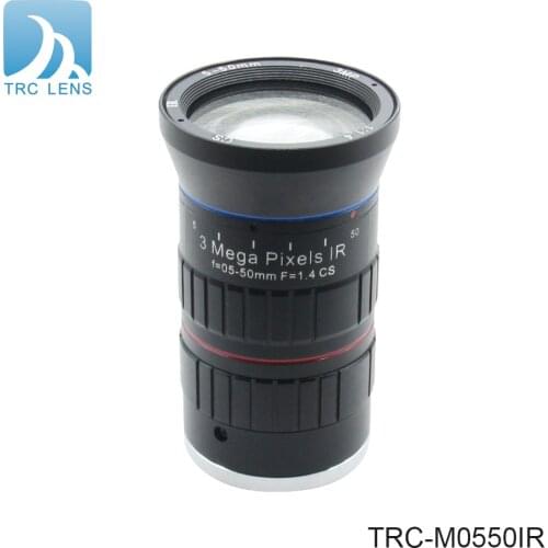 3MP CS lens 5-50mm Varifocal Lens 1/2.7 F1.4 Manual optical zoom Manual Iris Lens for CCTV Stree Monitoring