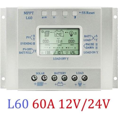 80A 60A MPPT Solar Panel Regulator Charge Controller 12V/24V LCD Dual USB 5V Output Solar Panel Regulator