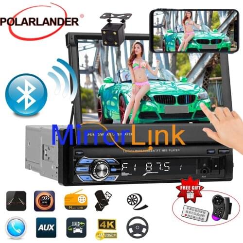 Steering wheel control Car Radio MP5 Player FM USB TF 1 Din remote control 12V stereo 7 inch car radio Aux touch screen