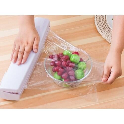 1PC Wraptastic Dispenser Plastic wrap Preservative film Cutter Cutting Foil or Cling Wrap kitchen accessories KX 020