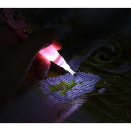 Home Point Drill Pen 5D Diamond Painting Crystal Cross Stitch Embroidery DIY Arts Pens Sewing Accessories 4 Heads w/LED Light