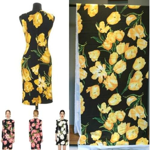 Factory custom brand polyester printed fabric cloth 145 cm width childrens shirt dress clothing fabric Low price wholesale