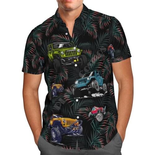 Hawaii Shirt Hawaiian beach summer Flowers Car Printed 3d Mens Shirt Harajuku Tee hip hop shirts 13