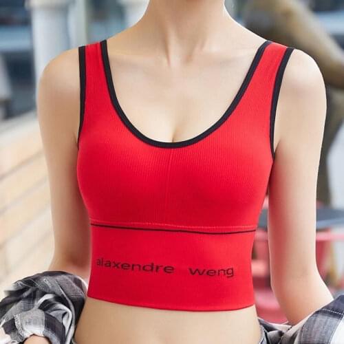 Beautiful Back Women Sports No Steel Ring Bras Student Tube Top Vest Yoga Fitness Running Underwear Plus Size Wrapped Chest I44