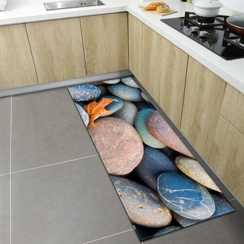 Kitchen Carpet Home Entrance Doormat 3D Cobblestone Living Room Bedroom Children Decor Rugs Hallway Bathroom Anti-Slip Floor Mat
