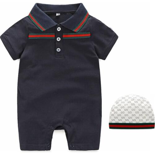 Summer Baby Boy Girl Rompers Turn-down Collar Infant Newborn Cotton Clothes Jumpsuit For 0-2Y Toddlers Bebe Outfits BR2109