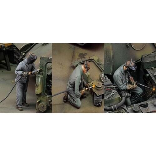 1:35 scale die-cast resin war scene model resin soldier military camp production machine assembly model including stickers